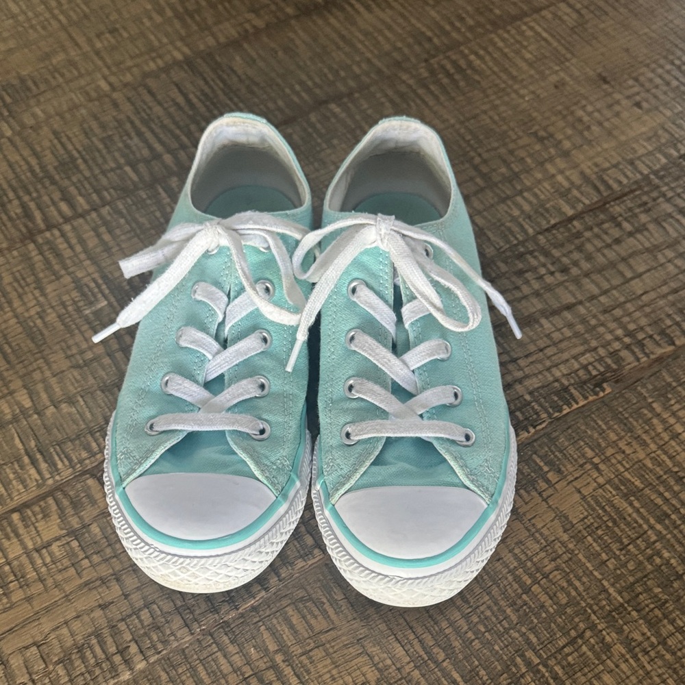 Kids Teal Canvas Sneakers - Size 3
